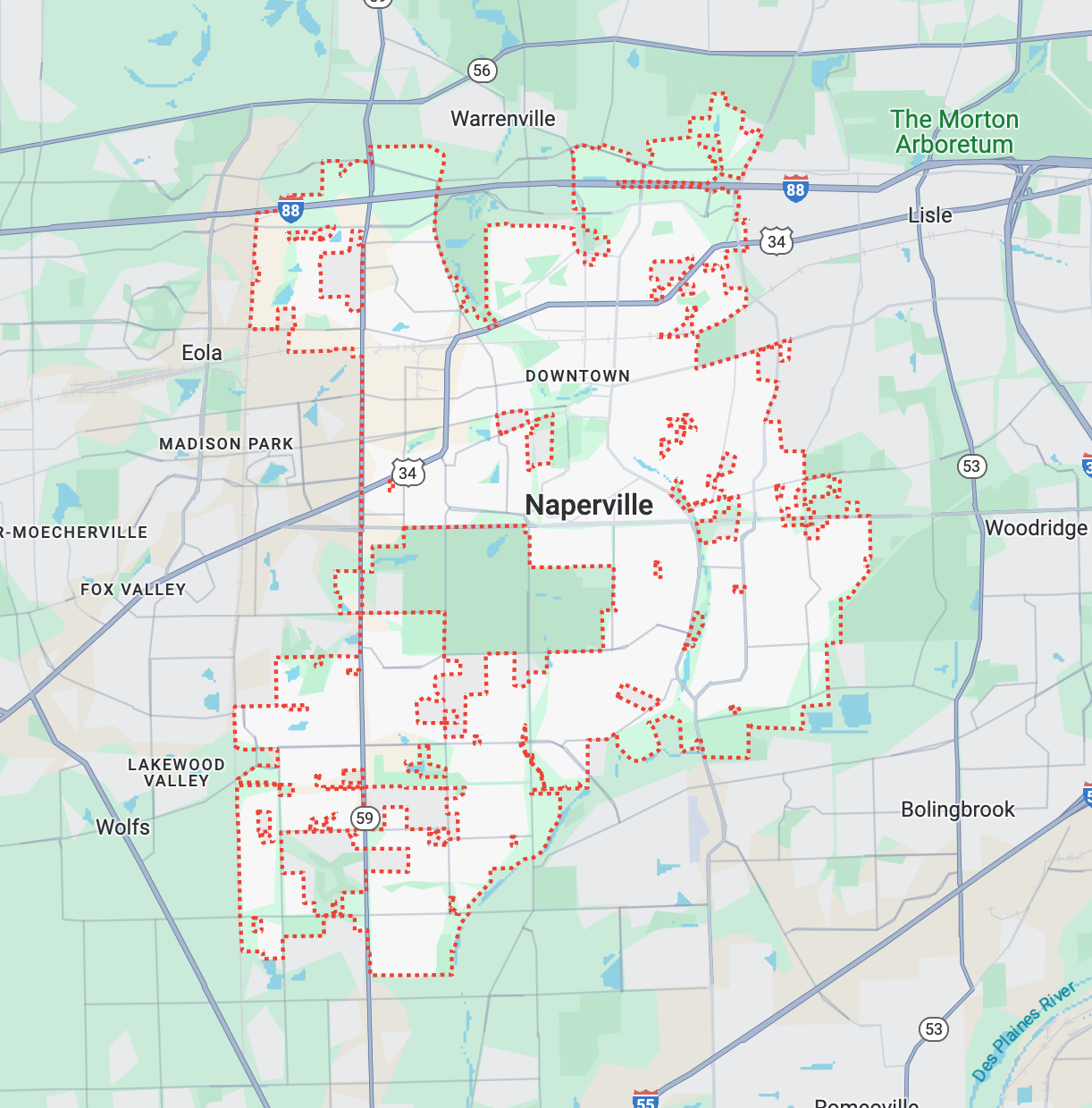 map of napperville illionois